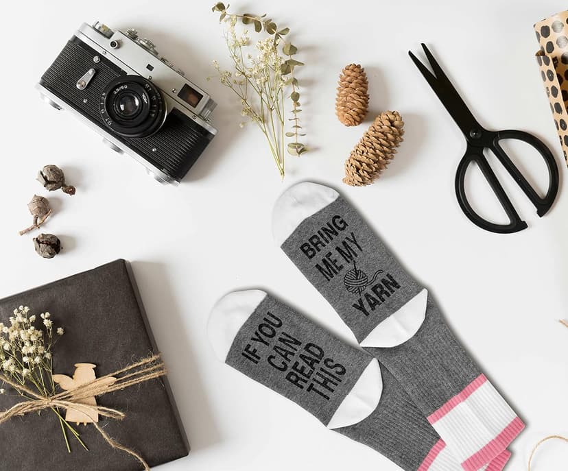 If You Can Read This Socks, Bring Me My Yarn Socks Gifts, Knitting Gifts for Women Mom Grandma on Birthday Christmas