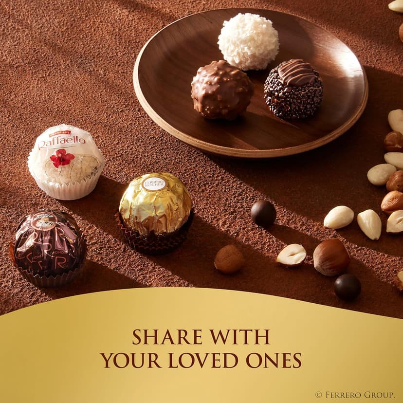 Ferrero Rocher Collection, Premium Gift Set, Hazelnut Milk Chocolate, Dark Chocolate and Coconut, 48 Count, 4.6 oz