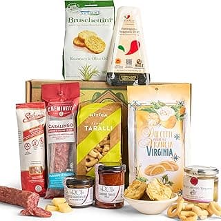 Mercato di Bellina Meat and Cheese Gift Box - Italian Charcuterie Gift Basket With Salami, Cheese, Olives, Crackers, Made in Italy for Holiday, Father's Day, Birthdays, Housewarming, Thank You