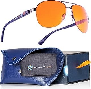Blue Light Blocking Glasses Amber Lenses -For Better Sleep, Gaming, Eye Strain Blocker, Computer, Sunglasses