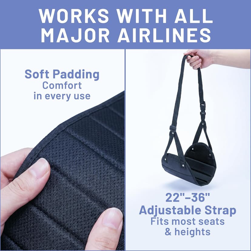 BASIC CONCEPTS Airplane Foot Hammock for Plane Travel Essentials - Airplane Travel Essentials, Long Flight Foot Rest - Plane Gadgets B07SK6ZFLM