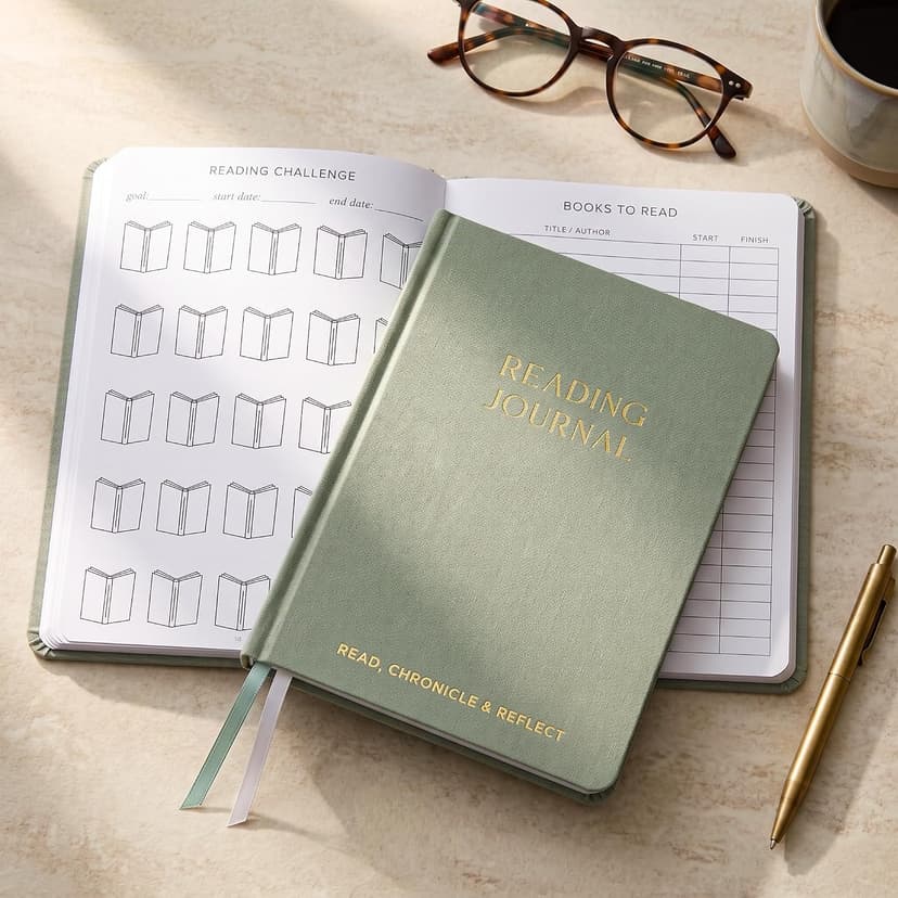 Makes a Great Gift for Readers - Reading Log & Review Pages for Keeping Notes on Your Favorite Books ZICOTO Beautiful Reading Journal for Book Lovers - Linen Hard Cover Tracker B0D9KNQV32