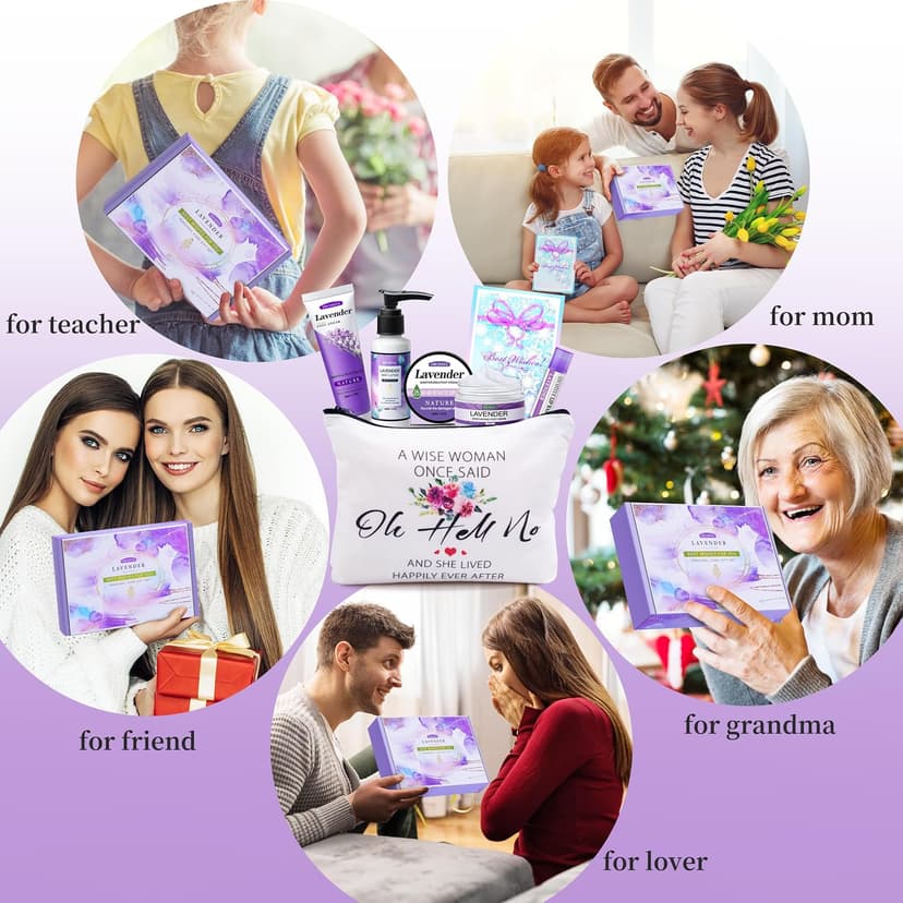 Gifts for Women Best Friends Gifts Travel Size Toiletries Kit Self Care Gifts for Sister Friends,Mom, Teacher,Grandma Lavender Gifts for Her Birthday Christmas B0BH3VJBK2