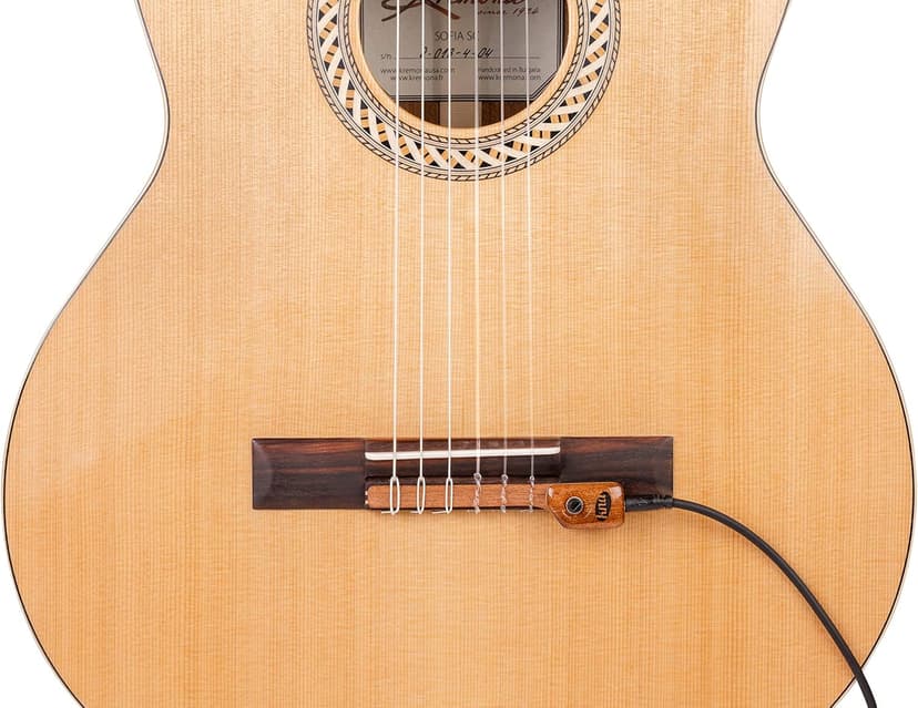 KNA NG-2 Portable Piezo Nylon String Classical Flamenco Guitar Pickup – Natural Acoustic Tone, Lightweight, Detachable, Onboard Volume Control, Passive No Battery Required, Easy Installation