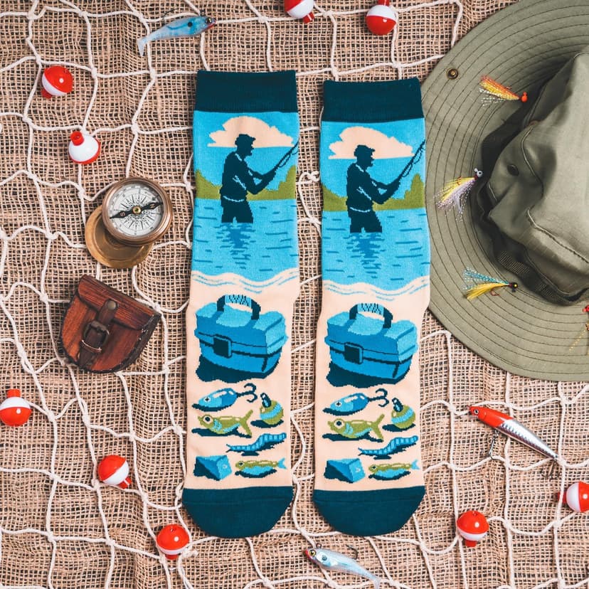 Lavley Can’t Today My Arm Is In A Cast Socks - Funny Fishing Socks for Men - Hilarious Gift for Anglers and Outdoorsmen - One Size Fits Most