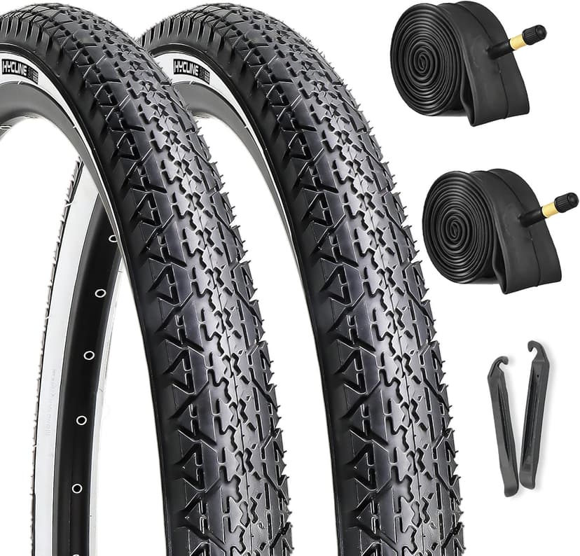 Hycline 26x2.125 Cruiser Bike Tires Set: 2-Pack 26-inch Premium Butyl Rubber High-Performance Folding Replacement Bicycle Tires for Beach Cruiser and Urban Commuting Bicycle