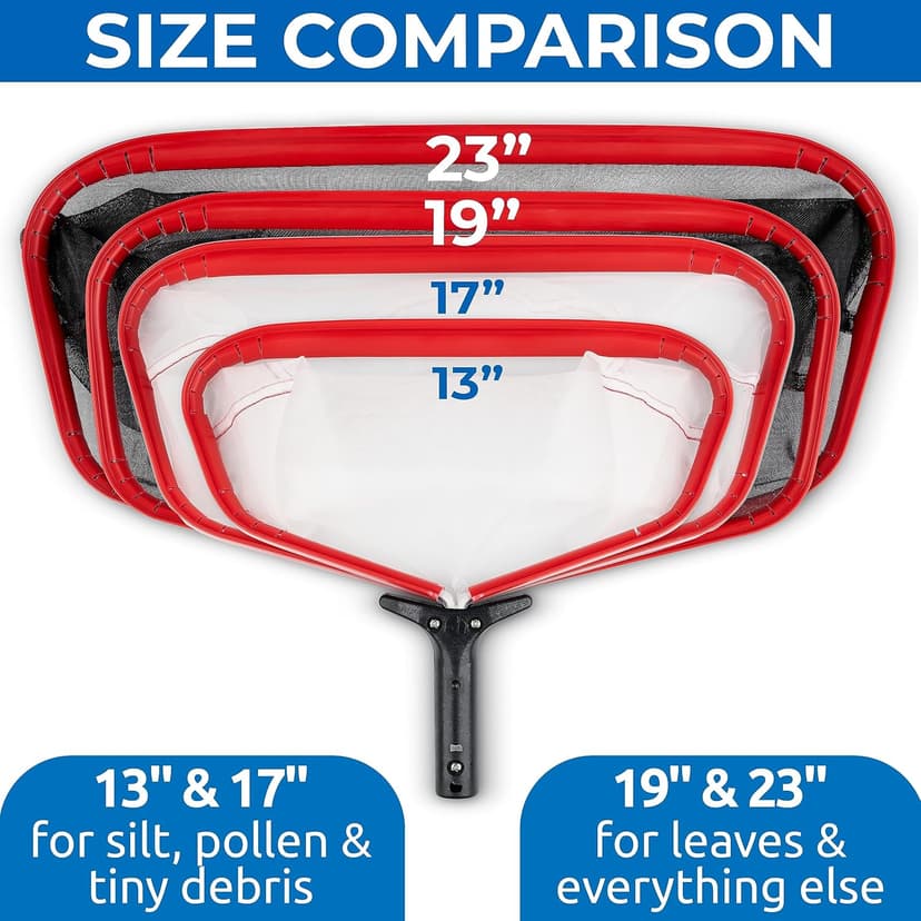 ProTuff 19" Fine Pool Net for PROS – “490 Promise” Unlimited Unconditional Replacement – Cleans 3X Faster Than Vacuum – Wide Pool Skimmer Net with Deep Bag for Easy Maintenance of Leaves, Bugs, Debris