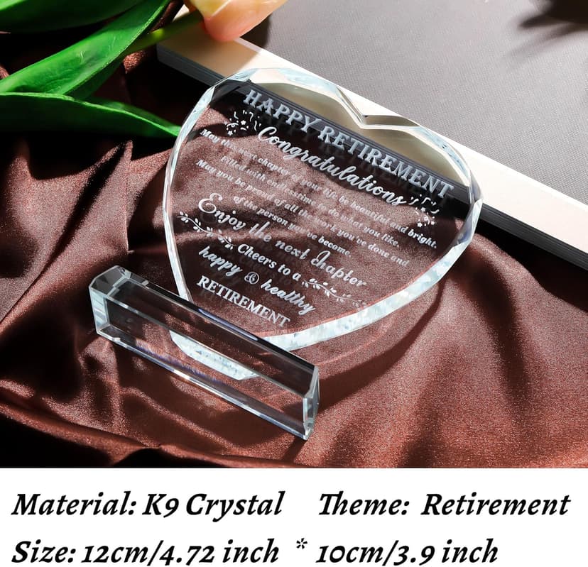 Retirement Gift for Women Men Crystal Best Retirement Gifts Keepsake Meaningful Farewell Gifts for Friends Leaving Gifts Plaque for Women Crystal Happy Retirement Gifts for Doctor Nurses Teacher