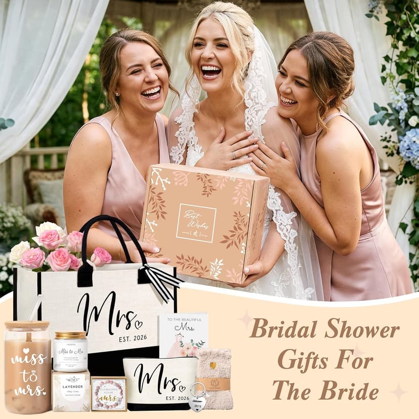 Bridal Shower Gifts for Bride To Be Gift 2026, 8PC Unique Bridal Shower Bachelorette Gifts for Brides, Just Married Engagement Wedding Presents Set for Women Her Wifey Future Mrs B0GZ3PCXTQ