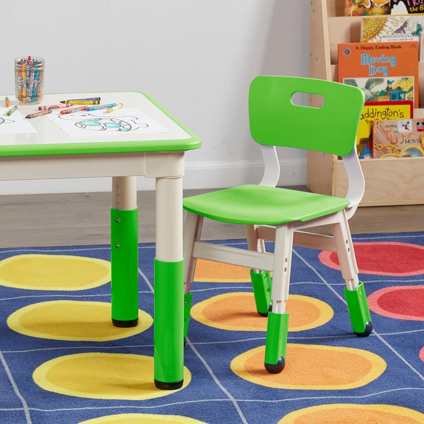 ECR4Kids Classroom Adjustable Chair, Flexible Seating, Grassy Green, 2-Pack