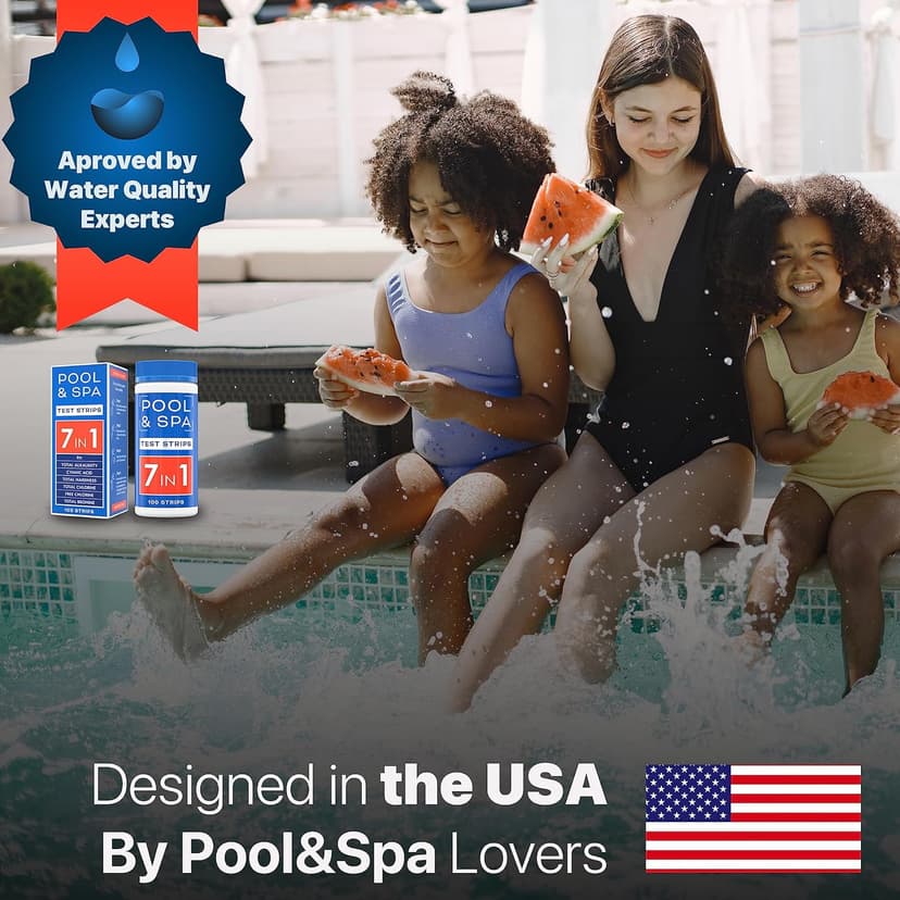 All-New Pool and Spa Test Strips 7 in 1 Quick SuperAccurate Swimming 150 Pool Test Kit - Hot Tub Test Strips & Pool Water Testing Strips for pH Chlorine Bromine Hardness Alkalinity Cyanuric Acid