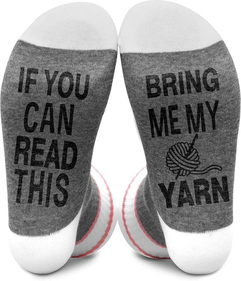 If You Can Read This Socks, Bring Me My Yarn Socks Gifts, Knitting Gifts for Women Mom Grandma on Birthday Christmas
