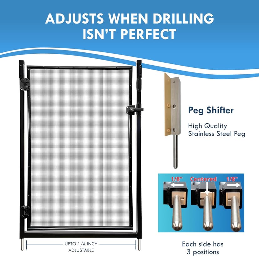 All Safe Pool Fence Door Gate Kit - 4-Foot Black Self-Closing Pool Gate for Decks, Lockable & Easy DIY Installation - Safety Swimming Pool Gate for Kids & Inground Pool Fencing, Durable U-Safe Frame