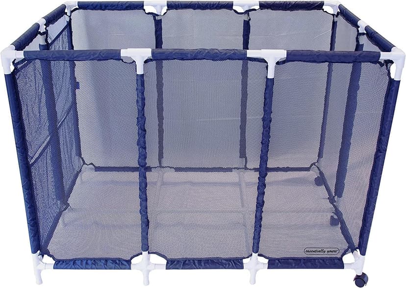 Modern Blue Pool Storage Bin - XX-Large | Nylon Mesh Basket Organizer For Your Goggles, Beach Balls, Floats, Swim Toys & Accessories | Air Dry Items Quickly & Easily Roll To Your Home Garage or Shed