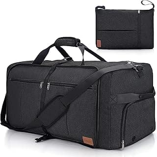Urtala 80L EXTRA LARGE Duffle Bag for Travel, 26" Foldable Travel Duffel Bag with Shoe Compartment for Men Women, Waterproof & Tear Resistant (Black, EXTRA LARGE, 80L)