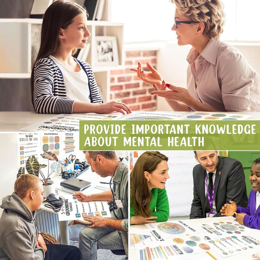 10 Pcs Care Mental Health Posters, Mental Health Matters Poster, Therapy Office Decor, Counseling Office Must Haves, School Counselor PR Colorful (Colorful)