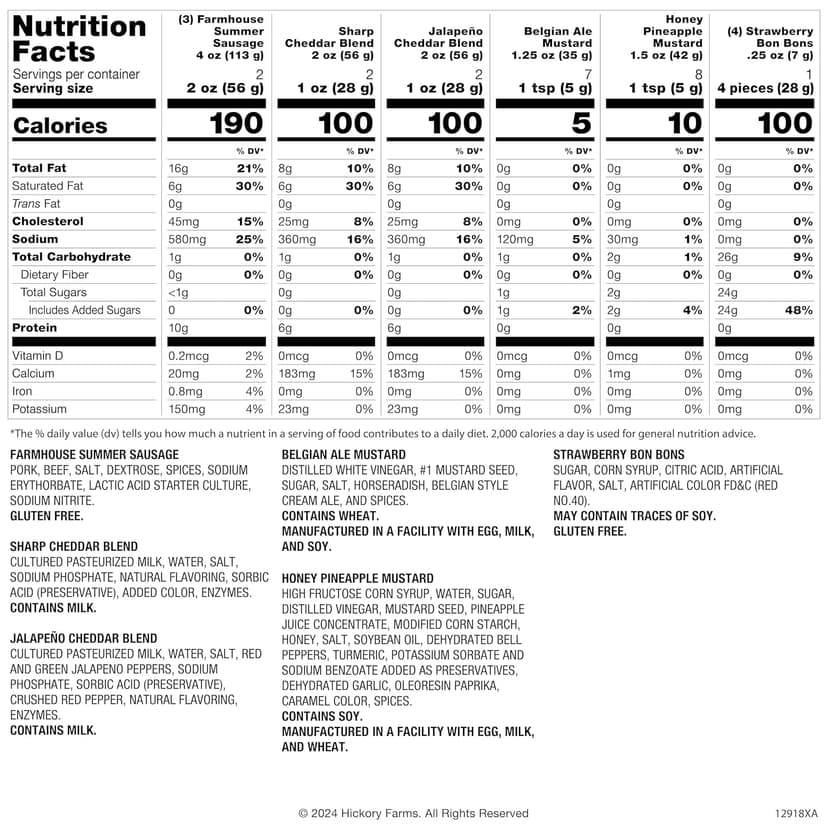 Hickory Farms Savory & Sweet Farmhouse Meat and Cheese Gift Basket (Small) - Box Set | Charcuterie Board Food | Summer Sausage | Father's Day | Mother's Day | Easter | Christmas | Holiday | Housewarming | Gourmet | Sympathy | Care Package