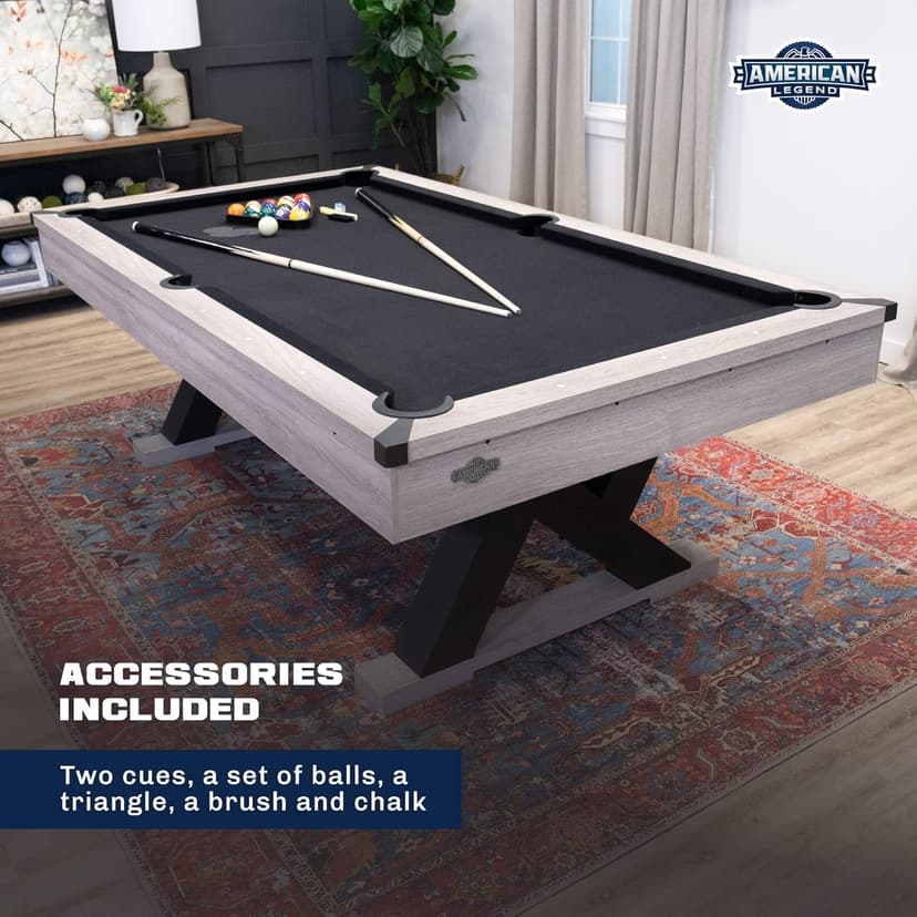 American Legend Billiard Table with Rustic Wood Finish