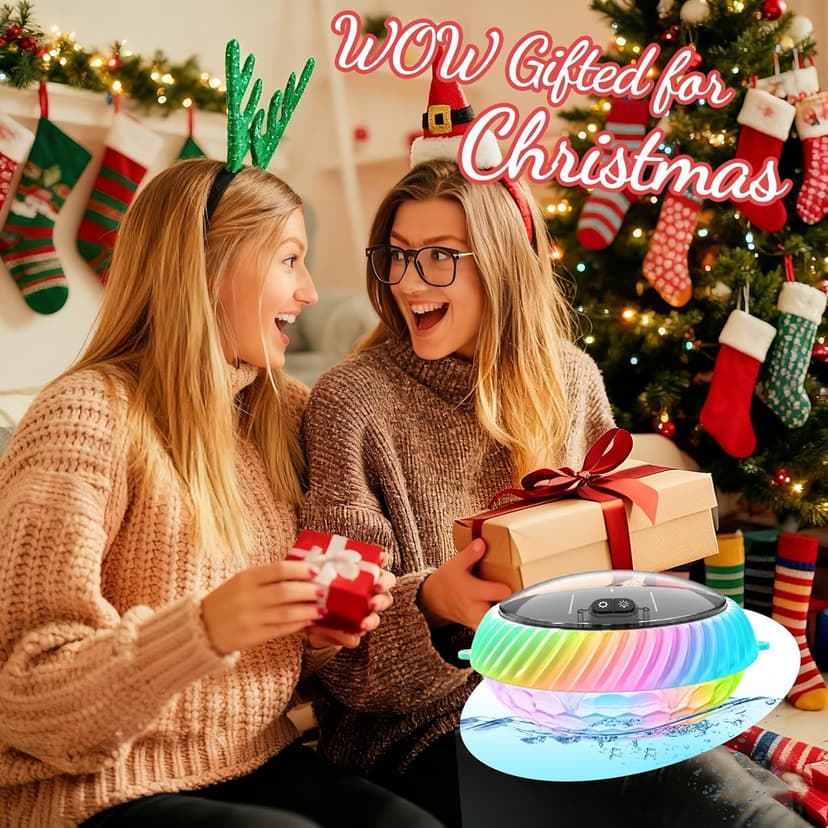 Floating Pool Lights Solar Powered, 7.6 Inch RGB Upper& Lower Color Changing Solar Pool Lights that Float with Dynamic Lighting Effects, IP68 Waterproof Swimming Pools Light for Party Decor(2)