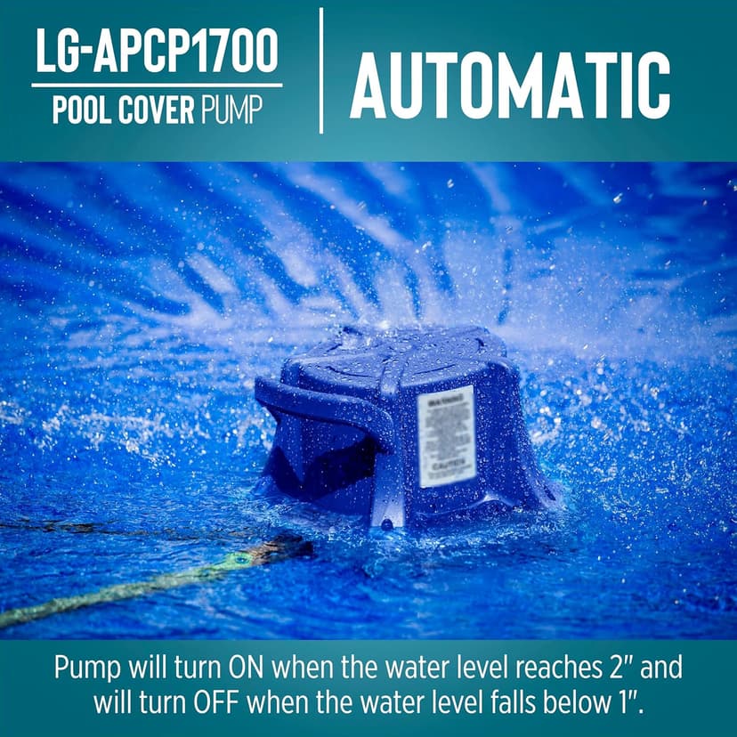 Little Giant Select Series LG-APCP1700 1/3 HP, 1745 GPH, Automatic, Submersible, Swimming Pool Cover Pump with 25-Ft. Cord, Dark Blue, 14942691