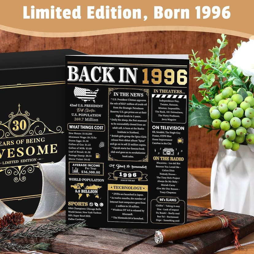 30th Birthday Gifts for Men Funny 30 Year Old Birthday Gifts for Men Cool 1996 Gift for 30 Year Old Man Unique Happy 30th Bday Gift Ideas for Man 30s Dirty Thirty Decorations for Him Turning 30 B0G2PQSTV4