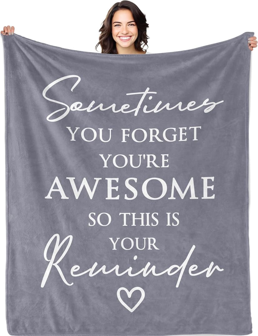 Gifts for Women Blanket 50" X 60", Birthday/Inspirational/Thank You Gifts for Women, Sometimes You Forget You are Awesome Gifts for Friends/Mom/Sister/Her, Anniversary/Appreciation Blanket B0FNRMGYH2