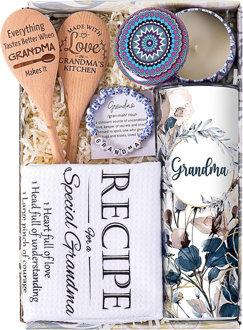 Mothers Day Gifts For Grandma, Grandmother Birthday Christmas Gifts Ideas from Grandkids, Granddaughter, Grandson - Best Grandma Gift Basket