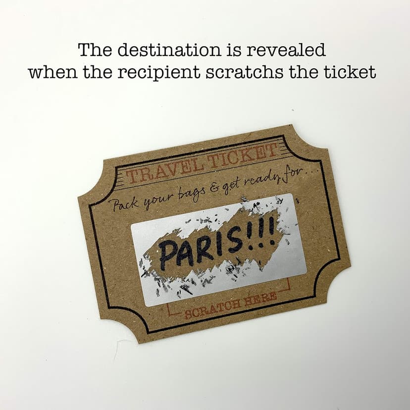 Surprise Mini Suitcase & Mini Travel Ticket Scratch & Reveal Card Gift. Perfect for Valentines, Vacations, Birthday, Family Trips Away! B0C55W9RHB