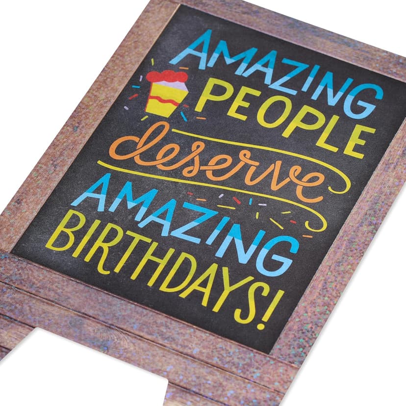 American Greetings Birthday Card (Enjoy Every Second) Sandwich Board Design B0CWVQFPKK