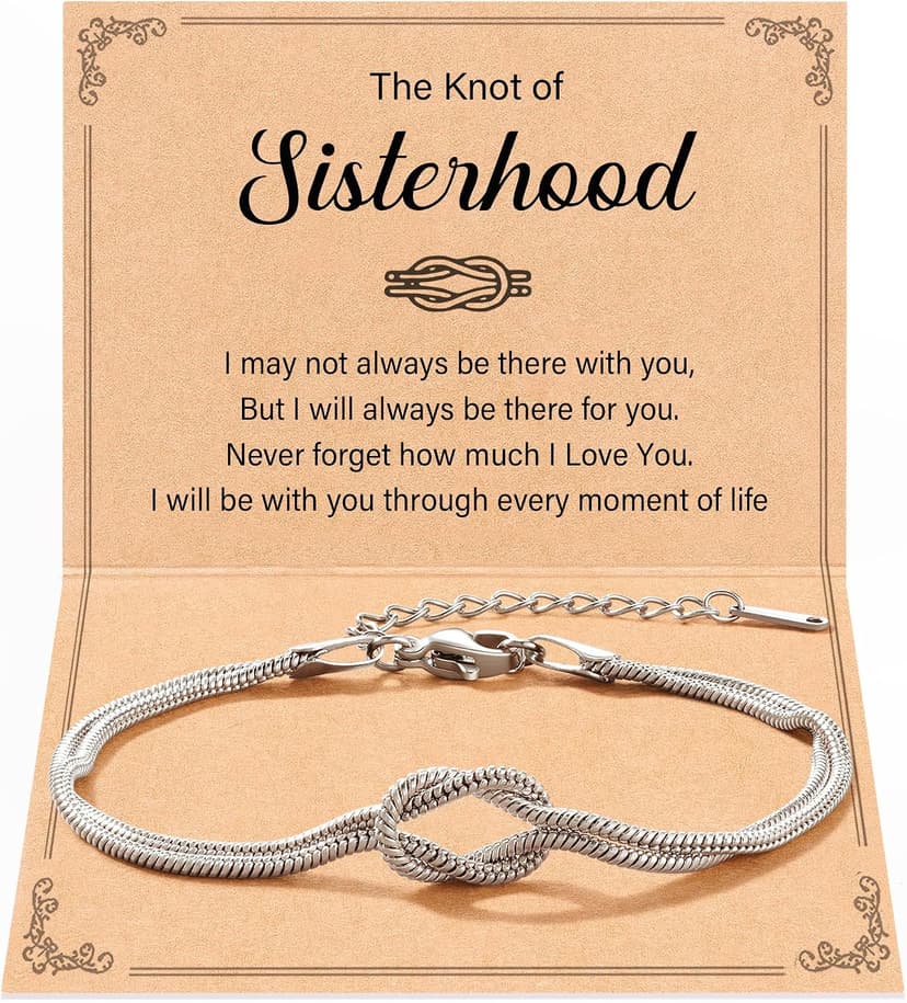 Birthday Christmas Mothers Day Jewelry Gifts Tarsus Love Knot Sister Bracelet for Women, Sisters Gifts from Sister B0F1YXBMQ7