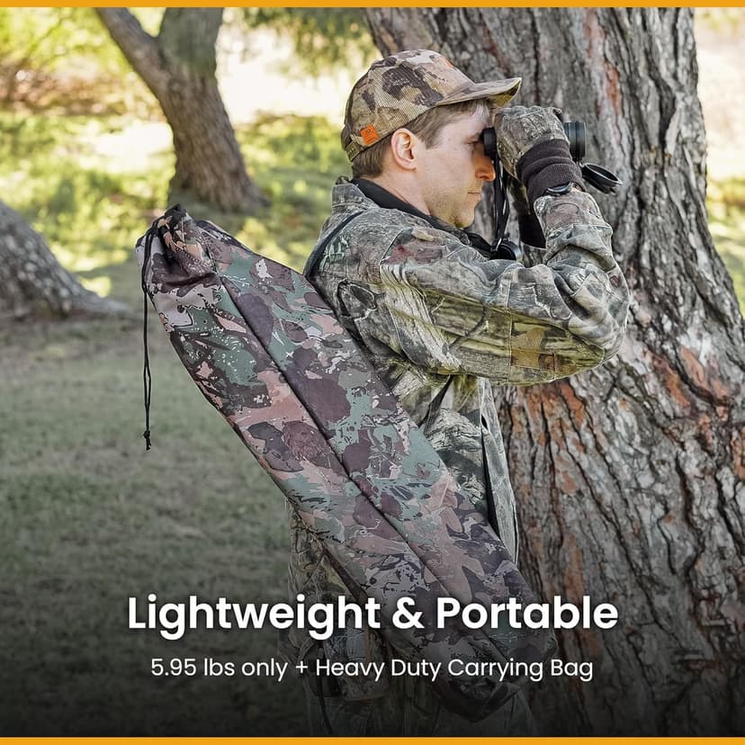 ARROWHEAD OUTDOOR 360° Degree Swivel Hunting Chair Stool Seat, Perfect for Blinds, No Sink Feet, Supports up to 450lbs, Carrying Case, Steel Frame, Fishing, High-Grade 600D Canvas