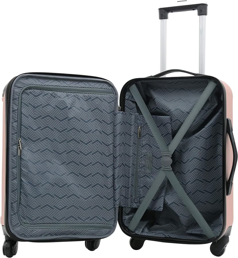 Travelers Club Midtown Hardside 4-Piece Luggage Travel Set, Rose Gold