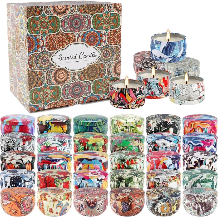 Set 36Pack Scented Candles Gifts Soy Wax Travel Tin Jar Candles for Home 2.5 OZ jar Candles for Mom, Birthday, Thanksgiving, Mother's Day,Aromatherapy,Valentine's Day Gifts B0FLVT8QX1