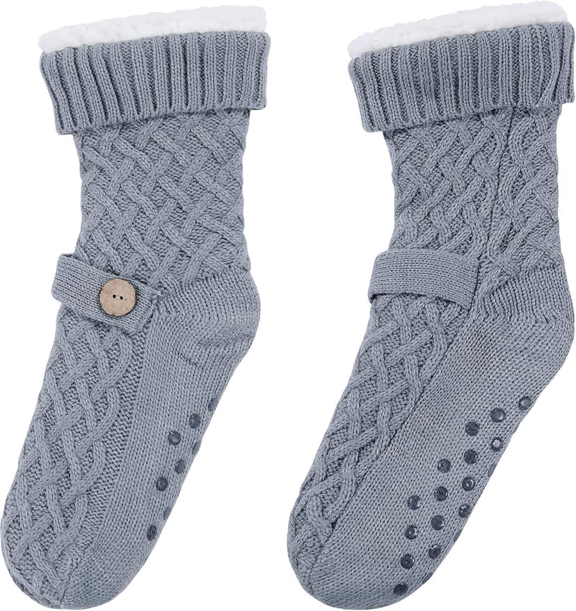 Chassic Warm Fuzzy Sherpa Lined Slipper Socks for Women with Non-Slip Grips B08HHR55W5