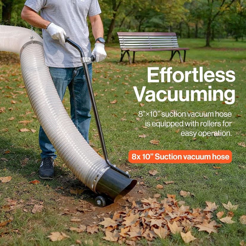 SuperHandy Truck Loader Leaf Vacuum – 15HP Electric Start Engine, Serrated Metal Impeller, Hitch or Tailgate Mount, Commercial Debris Vacuum for Lawn & Landscape Cleanup