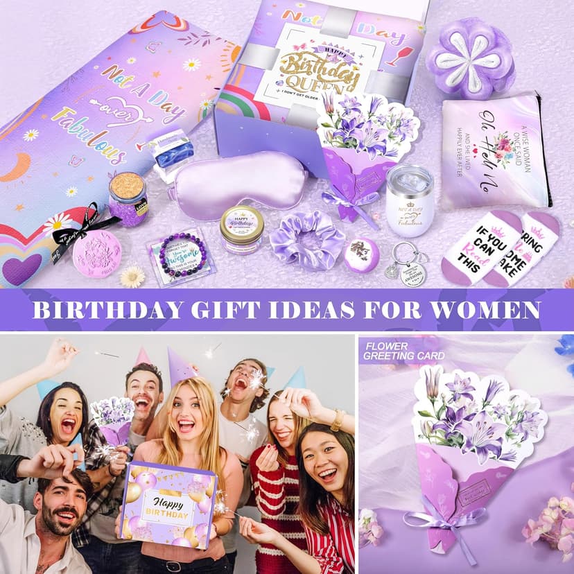 Birthday Gifts for Women Friendship, Gifts for Women Birthday Unique, Best Friend Birthday Gifts, Happy Birthday Gift Basket for Her, Friends, Coworkers, Wife, Mom, Daughter