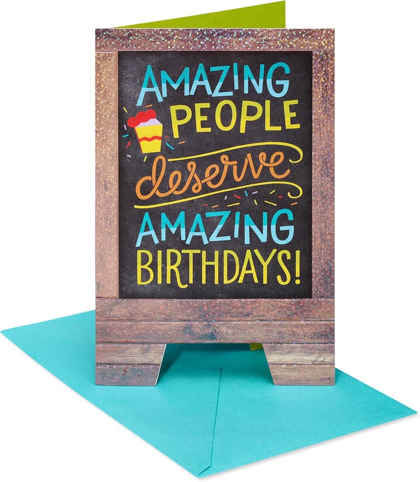 American Greetings Birthday Card (Enjoy Every Second) Sandwich Board Design B0CWVQFPKK