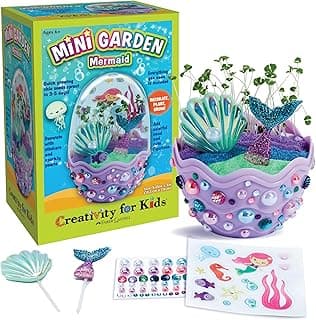 Creativity for Kids Mini Garden: Mermaid Terrarium Kit - Mermaid Gifts for Girls, Crafts and Toys, Holiday Stocking Stuffers for Kids (Ages 6+)