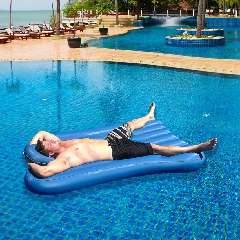 Inflatable Face Down Pool Float for Laying on Stomach, Oversized