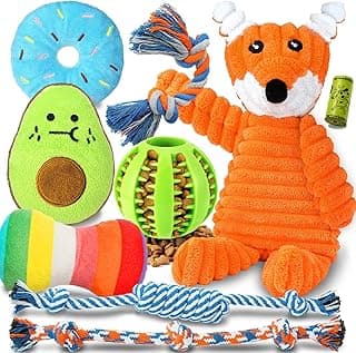 Zeaxuie 9 Pack Luxury Puppy Toys for Teething Small Dogs, Puppy Chew Toys with Cute Squeaky Dog Toys, Ball and More Rope Dog Chew Toys B094XG29MW