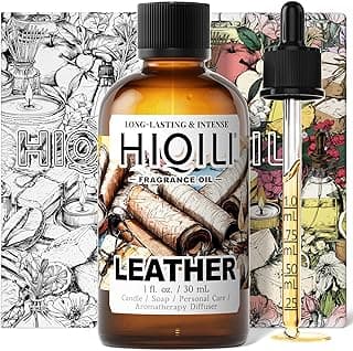 HIQILI Leather Fragrance Oil, Men's Scent, for Car Air Freshener Use, Soap, Candle, and Long-Lasting Perfume Making - 1 Fl Oz