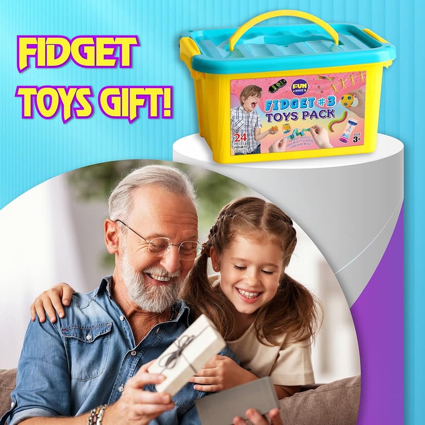 Gift Fidget Box Toys Pack for Kids 3-12, FunKidz Sensory Toys for Boys Girls Age 7-12 Autistic Children in Mystery Storage Portable Box