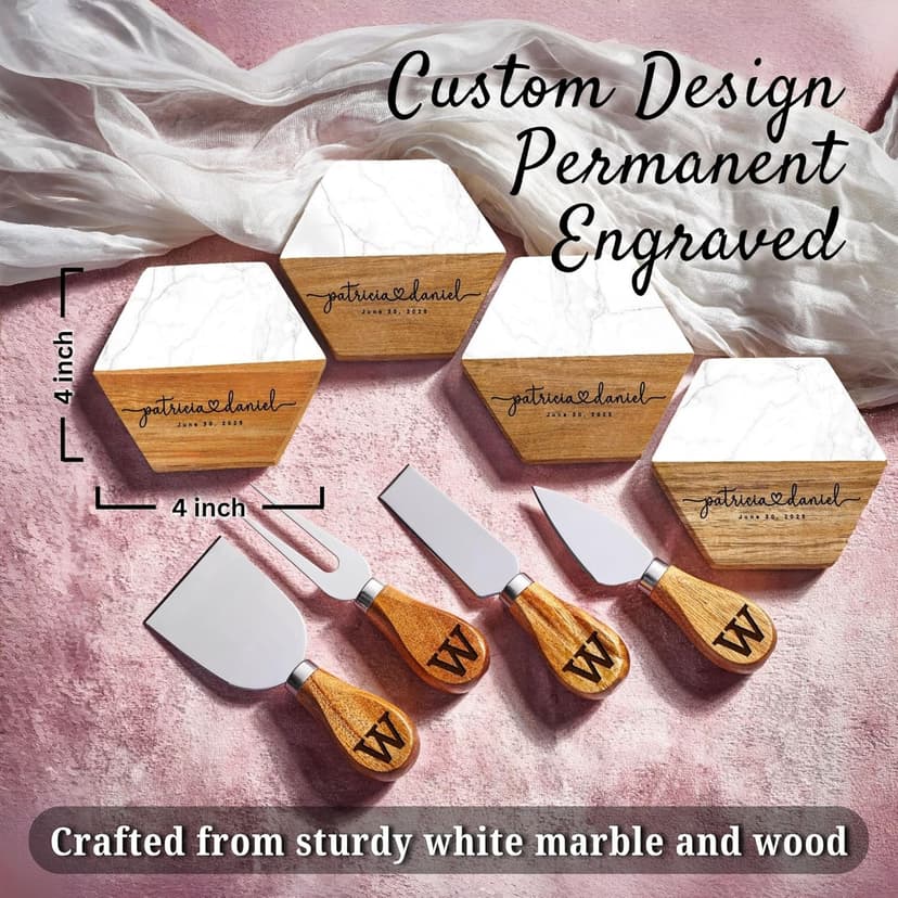 Personalized Charcuterie Board Gifts for Couples, Custom Wedding Gift Ideas, Cheese Board Engagement Gifts, Serving Tray Gift Set