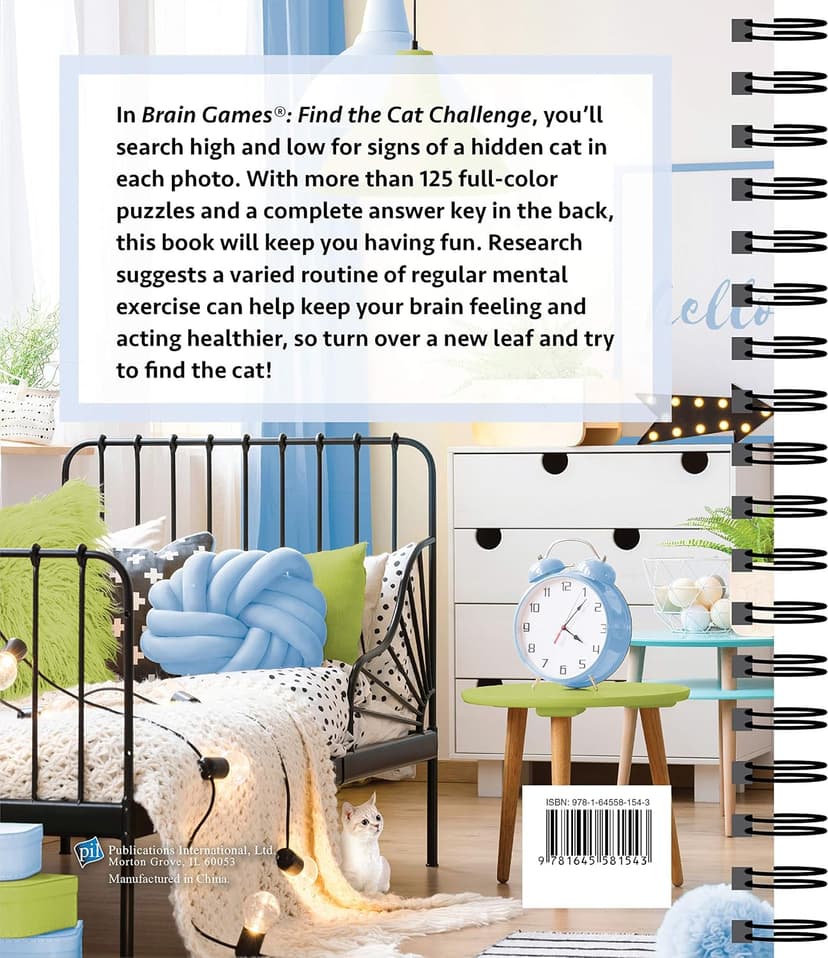 Brain Games - Find the Cat Challenge: Search for a Hidden Cat in More Than 125 Pictures! (Volume 2) (Brain Games - Picture Puzzles) 1645581543