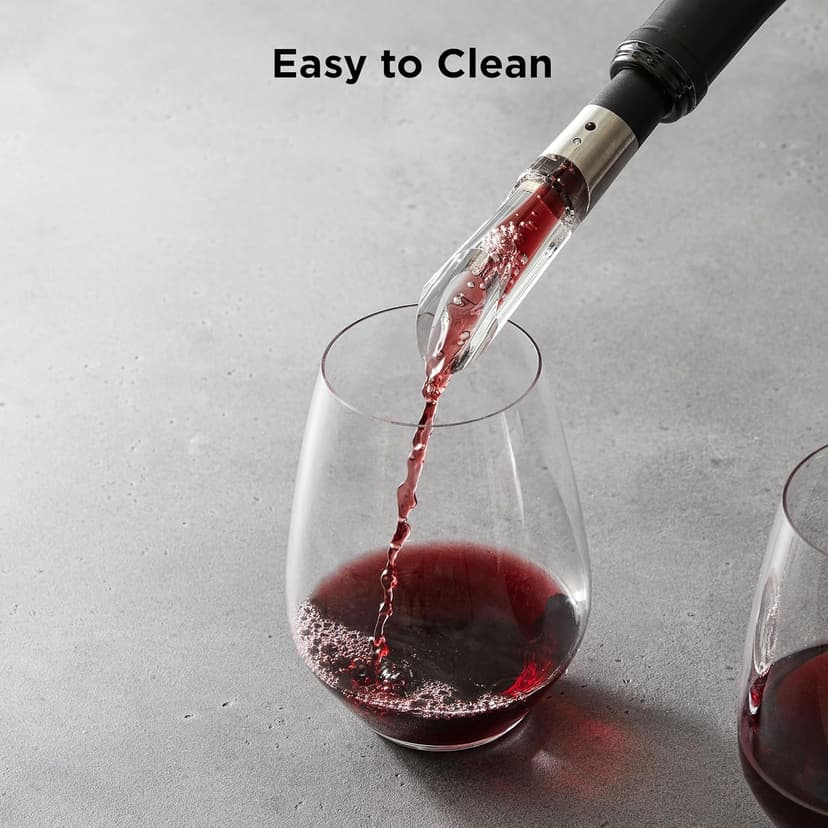 Rabbit W6127 Wine Aerator and Pourer, Clear and Stainless Steel Design, Easy to Use for Enhancing Wine Flavor and Smooth Pouring