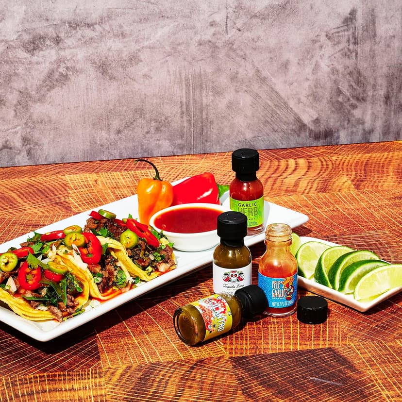 Thoughtfully Gourmet, Master Hot Sauce Collection Sampler Set, Flavors Include Garlic Herb, and More, Hot Sauce Gift, Set of 30