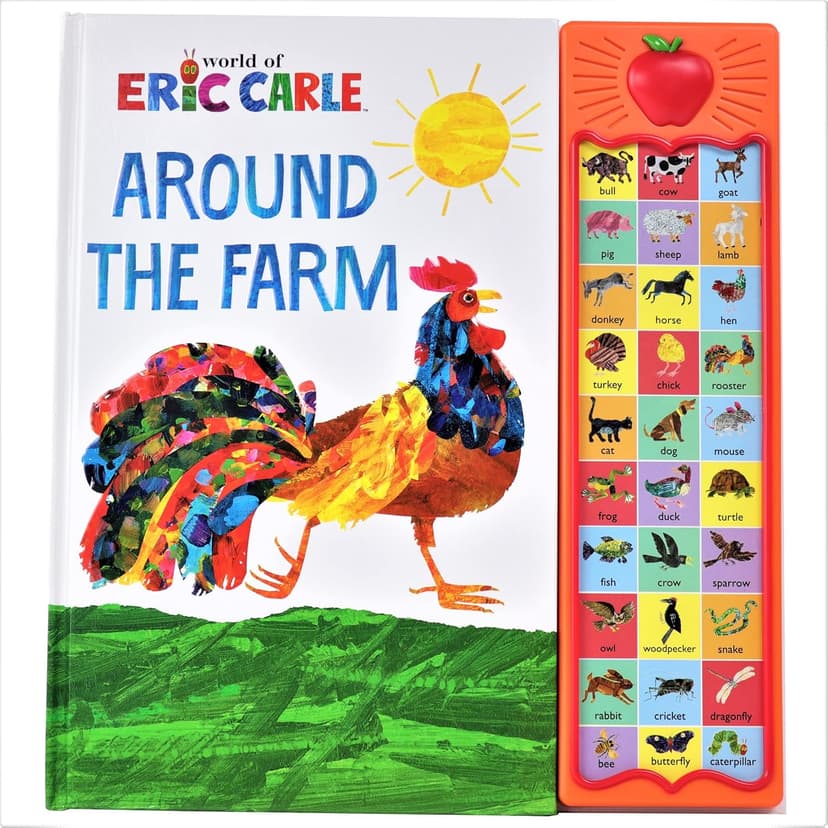 World of Eric Carle, Around the Farm 30-Button Animal Sound Book - Great for First Words - PI Kids 1450805752