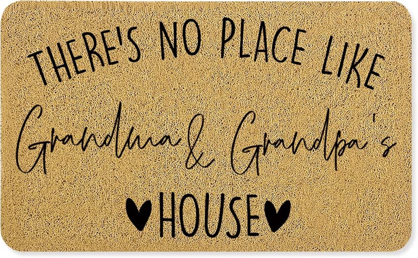 Grandma Grandpa Gifts Door Mat, Grandma and Grandpa's House Funny Doormat for Front Door Indoor Outdoor Porch Entrance Entryway, Gifts for Grandparents Welcome Mat Outside, 17x30 Inches