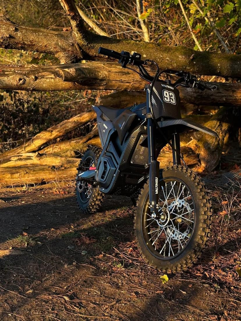 EM5 Electric Dirt Bike w/Light & Display, Off-Road Motorcycle 3400W 3 Speed Modes (Max 40MPH) 48V Range 53MI,14"/12" Tires,Dual Suspension & Hydraulic Brakes Fit Age 13+