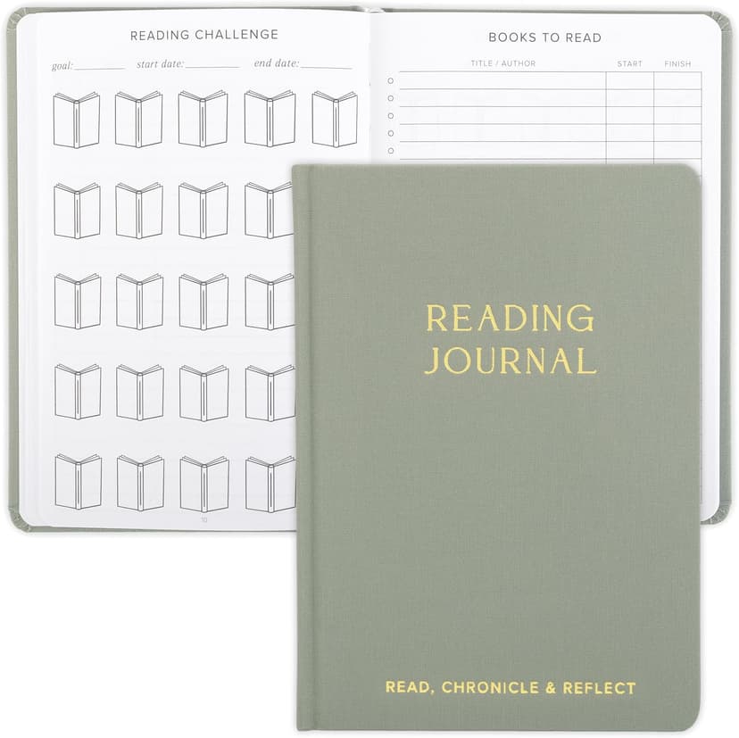 Makes a Great Gift for Readers - Reading Log & Review Pages for Keeping Notes on Your Favorite Books ZICOTO Beautiful Reading Journal for Book Lovers - Linen Hard Cover Tracker B0D9KNQV32